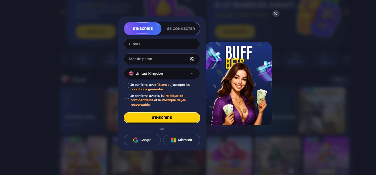 buffbets casino inscription