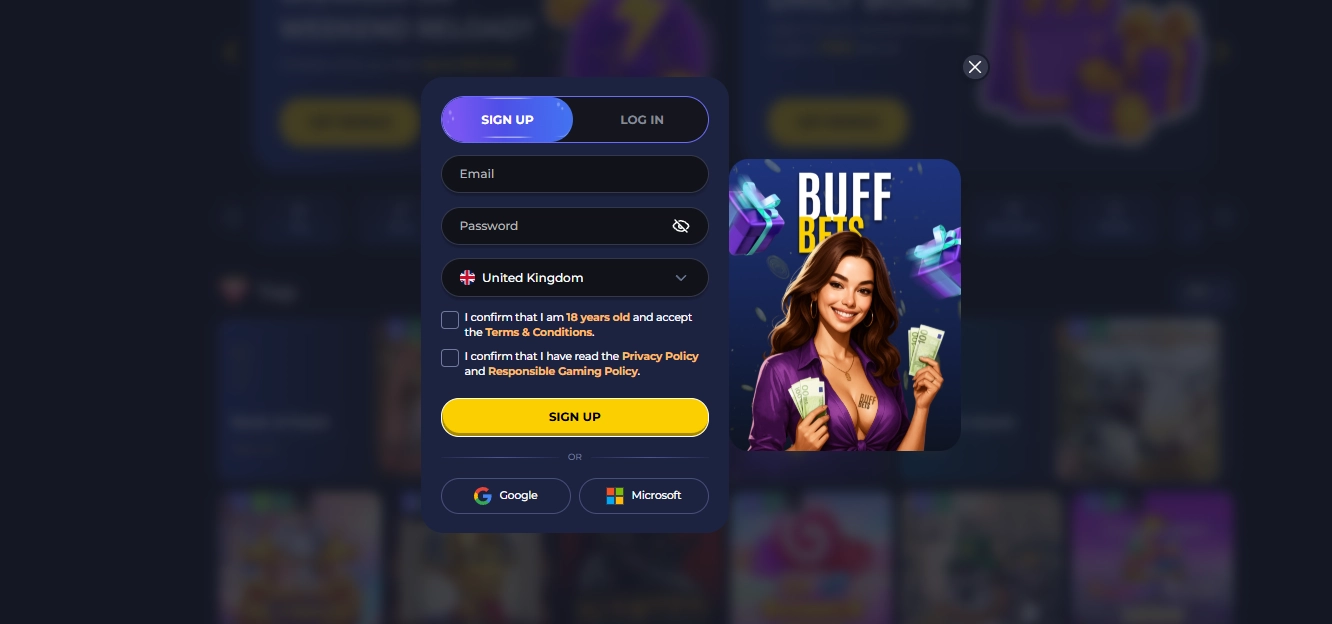 buffbets casino register