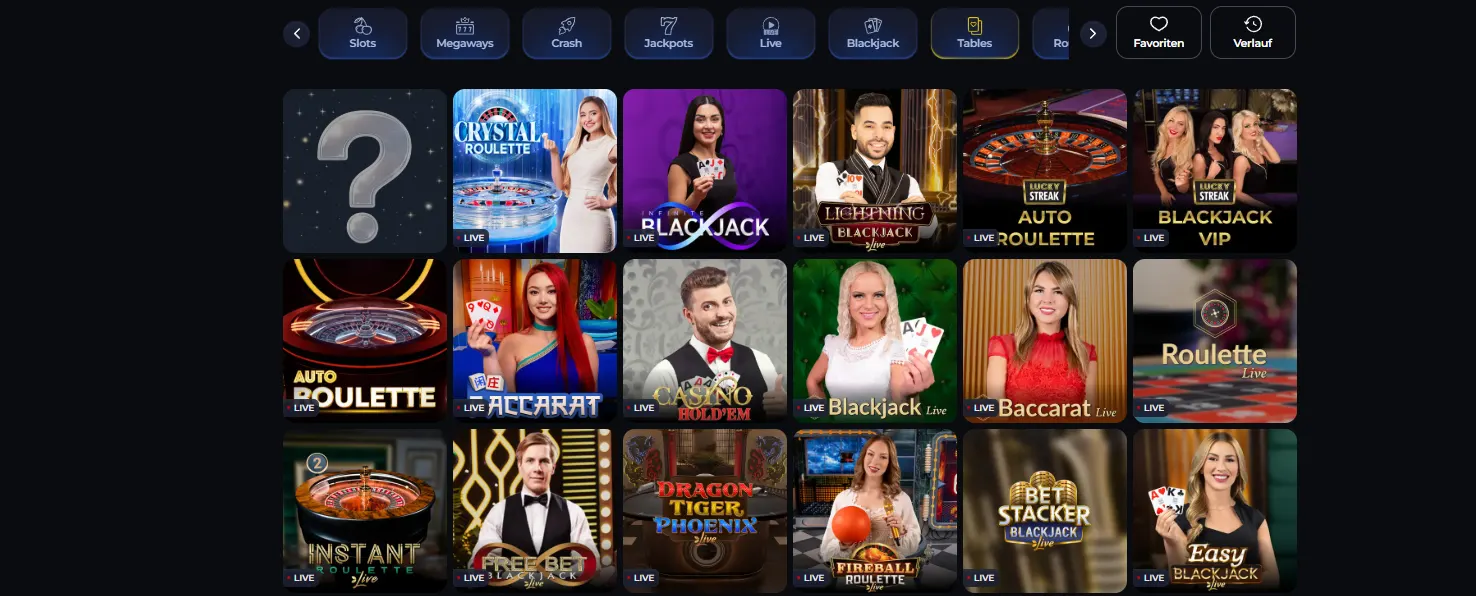buffbets casino tables de